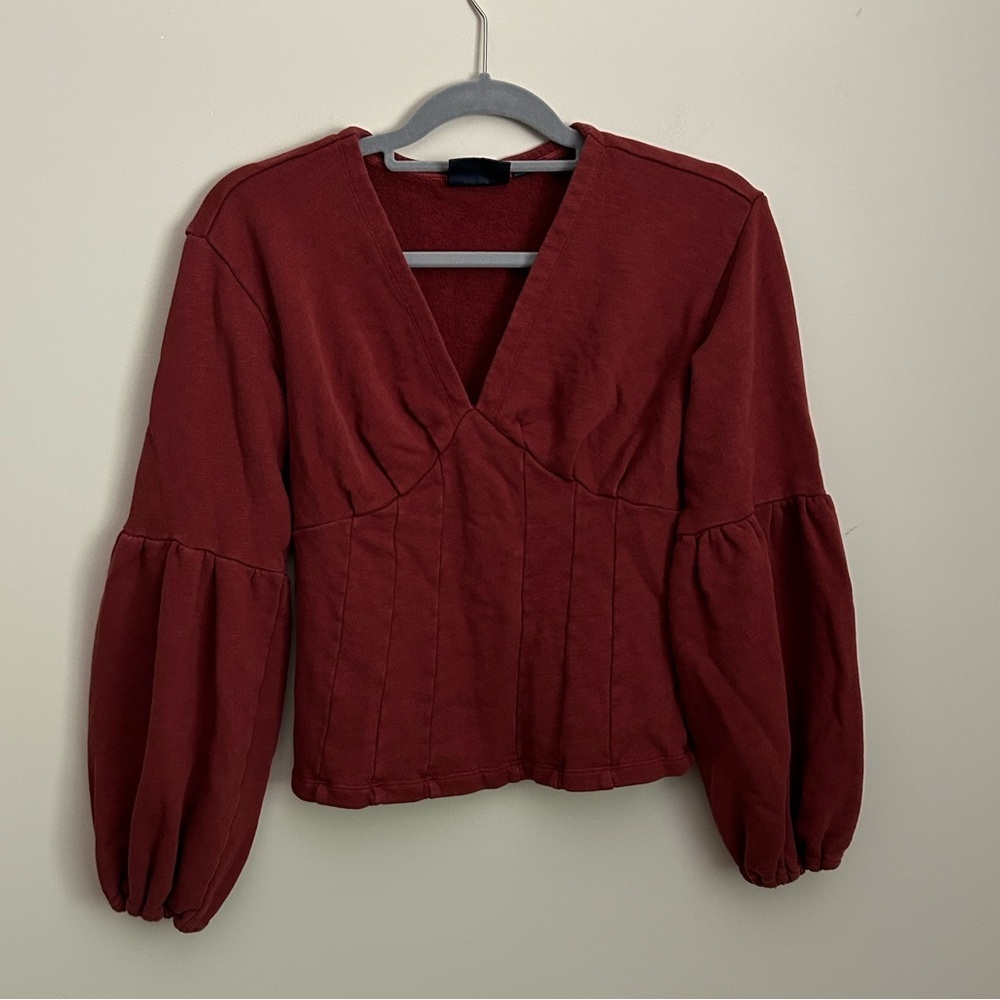 Anthropologie Maeve Pleated Top Size XS
